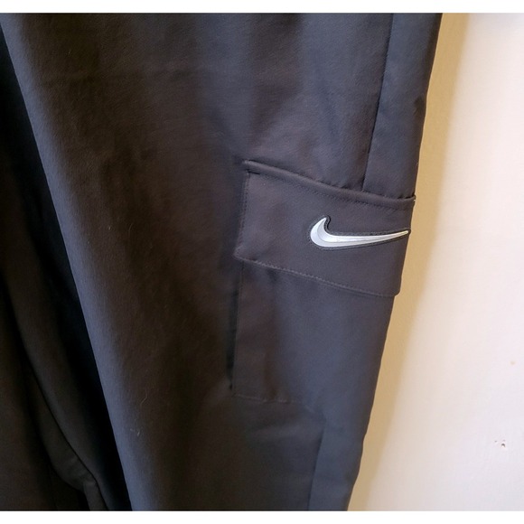 Nike Sportswear Black Cargo Utility Jumpsuit One Piece Women's Sz M Large Swoosh - Picture 6 of 16